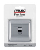 Polished chrome Arlec Fusion single switch packaging