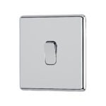 Polished chrome Arlec Fusion single switch angle