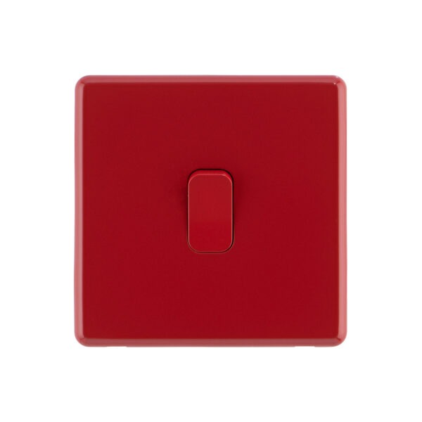 Arlec Rocker Cherry Red Light Switch front