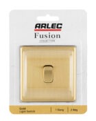 Gold Arlec Fusion single switch on packaging