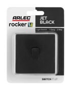 Jet Black Arlec Rocker Light Switch packaging