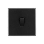 Jet Black Arlec Rocker Light Switch front