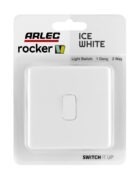 Ice White Arlec Rocker 1gang Light Switch pacakaging