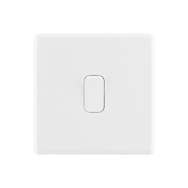 Ice White Arlec Rocker 1gang Light Switch front