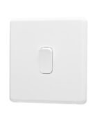 Ice White Arlec Rocker 1gang Light Switch front