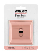 Rose G old Arlec Fusion single light switch packaging