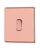 Rose G old Arlec Fusion single light switch angle