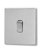 Stainless Steel Arlec Fusion single switch angle