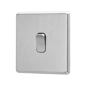 Stainless Steel Arlec Fusion single switch angle