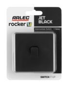 Jet Black Arlec Rocker intermediate Switch packaging