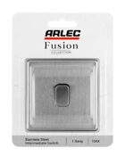 Stainless Steel Arlec Fusion intermediate switch packaging