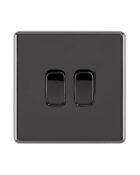 Black Nickel Arlec Fusion double light switch front