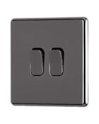 Black Nickel Arlec Fusion double light switch angle