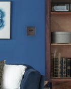 Black Nickel Arlec Fusion double light switch in living room