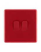 Arlec Fusion Cherry Red double light switch front