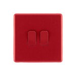 Arlec Fusion Cherry Red double light switch front