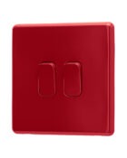 Arlec Fusion Cherry Red double light switch angle