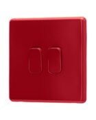 Arlec Fusion Cherry Red double light switch angle