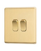 Gold Arlec Fusion double switch angle