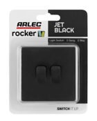 Jet Black Arlec Rocker light double switch packaging