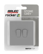 Stone Grey Arlec Fusion double switch packaging