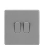 Stone Grey Arlec Fusion double switch front