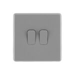Stone Grey Arlec Fusion double switch front