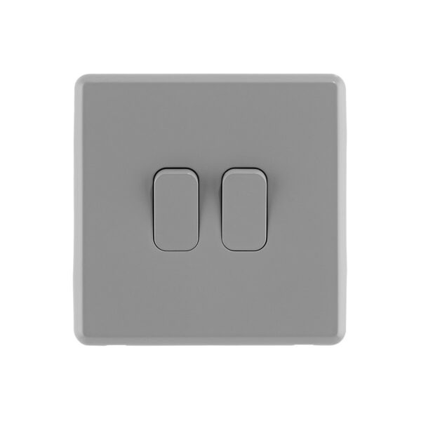 Stone Grey Arlec Fusion double switch front