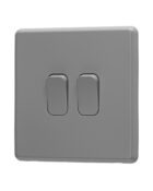 Stone Grey Arlec Fusion double switch angle