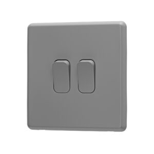 Stone Grey Arlec Fusion double switch angle