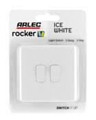 Ice White Arlec Rocker double switch packaging
