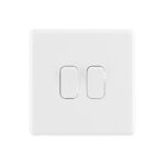 Ice White Arlec Rocker double switch front
