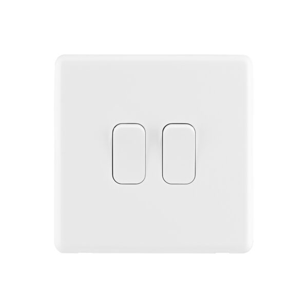 Ice White Arlec Rocker double switch front
