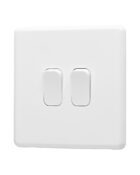 Ice White Arlec Rocker double switch angle