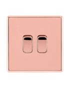 Rose Gold Arlec Fusion double light switch front
