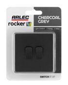 Charcoal grey Rocker Light Switch 2g
