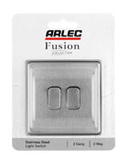 Stainless steel Arlec double switch packaging