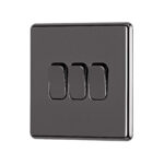 Black Nickel Arlec Fusion 3 gang switch angle