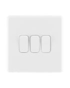 Ice White Arlec Rocker 3 Gang Switch front