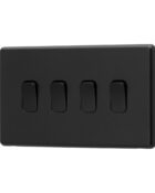 Jet Black Arlec Rocker 4gang Light Switch angle