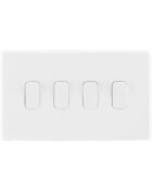 Ice White Arlec Rocker 4gang Light Switch front