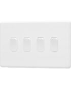 Ice White Arlec Rocker 4gang Light Switch angle