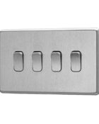 Stainless Steel Arlec Fusion 4gang switch angle