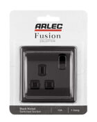 black nickel Arlec Fusion single socket packaging