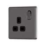 black nickel Arlec Fusion single socket angle