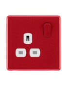 Cherry red Arlec Fusion plug socket front