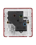 Cherry red Arlec Fusion plug socket back