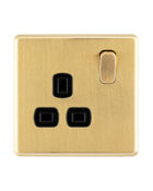 Gold Arlec Fusion single plug socket front