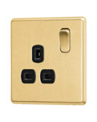 Gold Arlec Fusion single plug socket