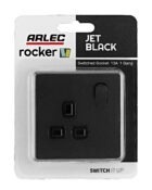 Jet Black Arlec Rocker Light Socket packaging